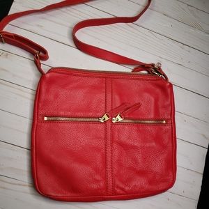 Red Fossil Crossbody